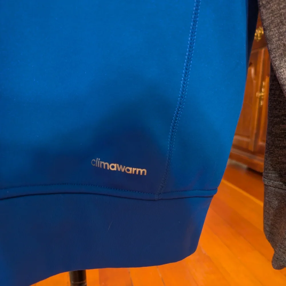 adidas Royal Blue and Charcoal Zip-Up Hoodie - Picture 6 of 6